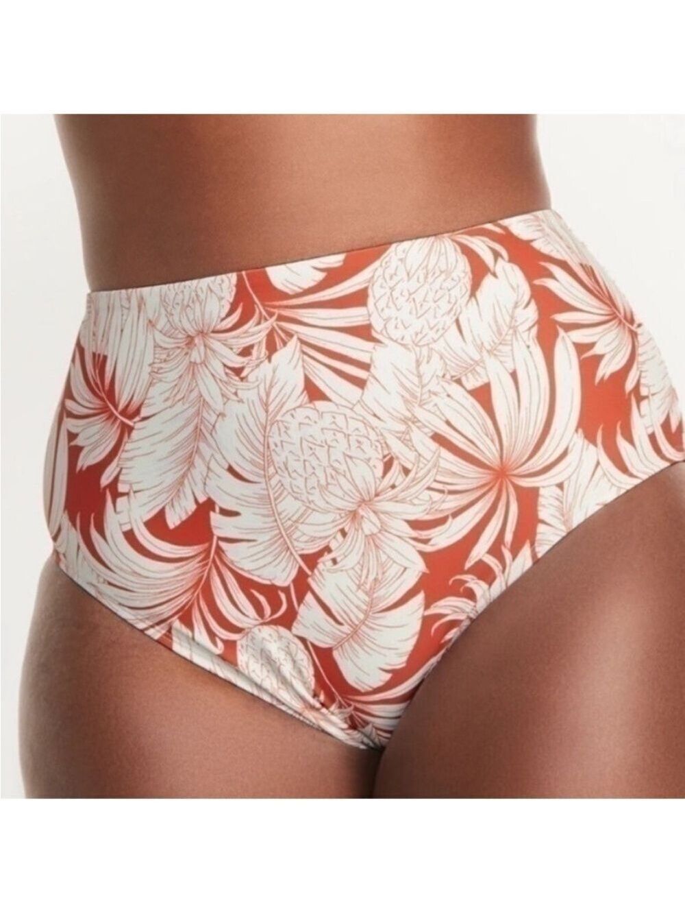 SET OF TWO BRAND NEW bikini bottoms 2X yellow ribbed low rise & tropical high